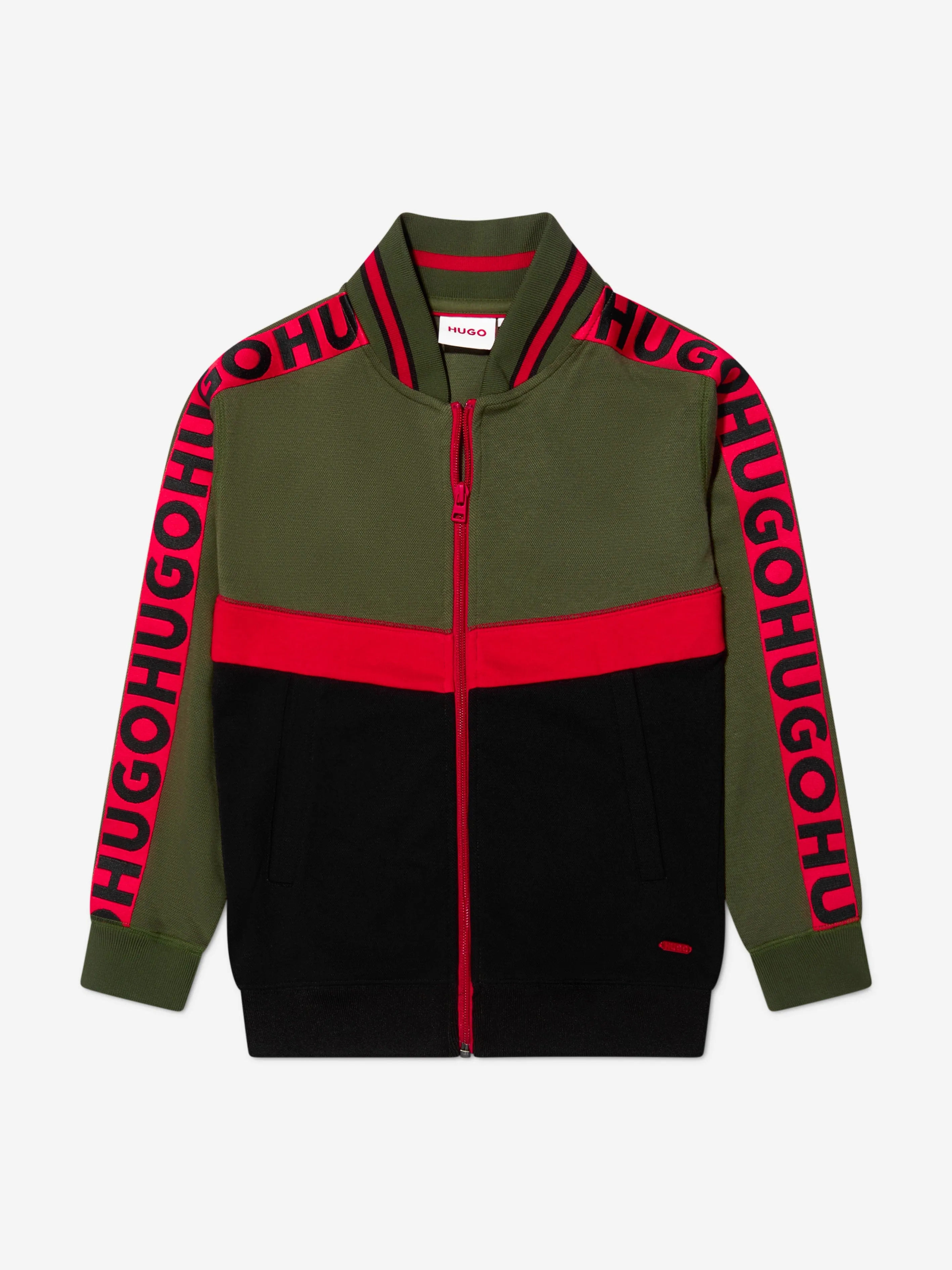 Hugo Boys Pique Track Jacket in Khaki