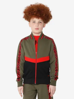 Hugo Boys Pique Track Jacket in Khaki