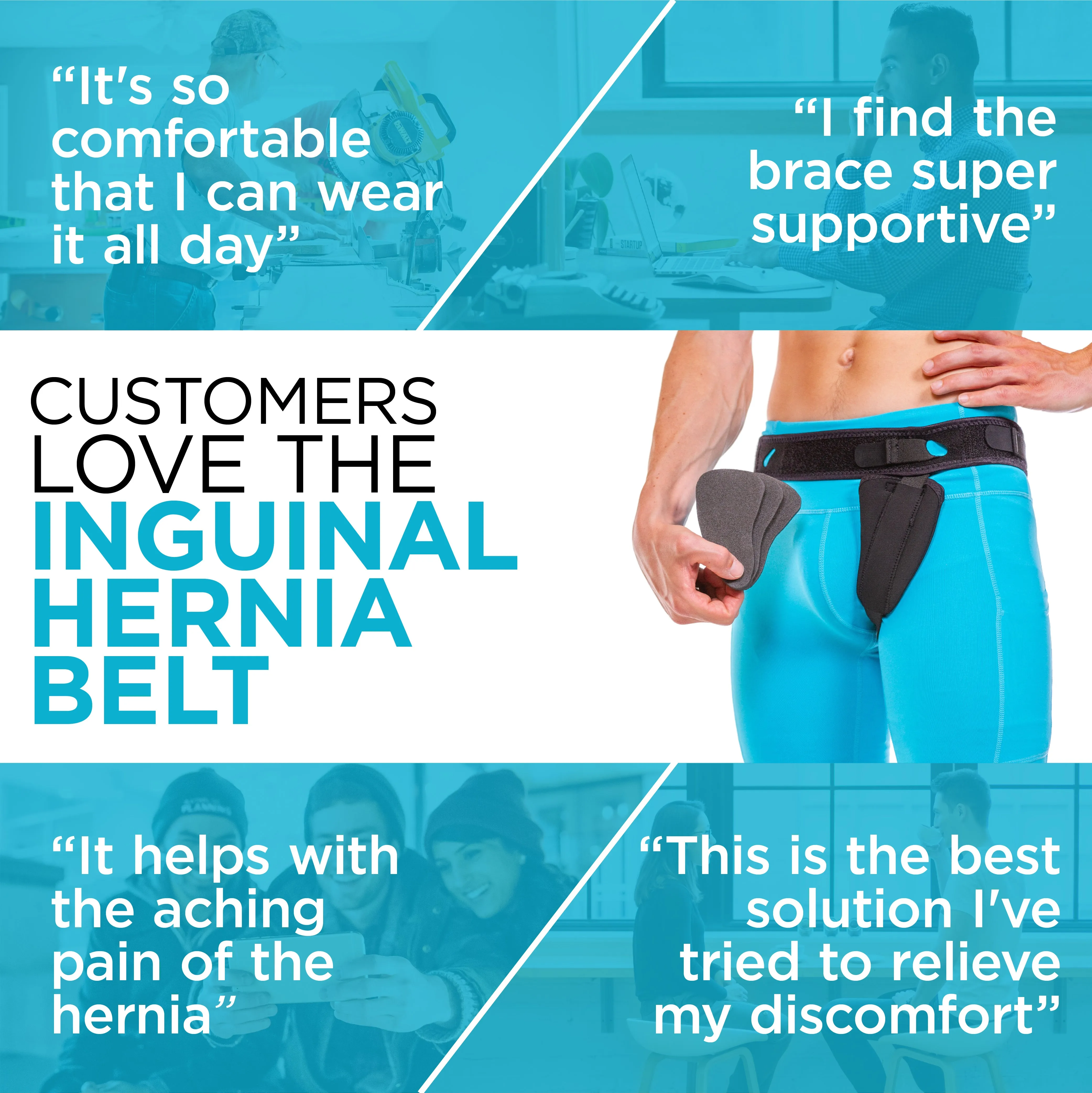 Inguinal Hernia Belt | Groin Support Truss for Bilateral Scrotal & Femoral Hernias in Men or Women