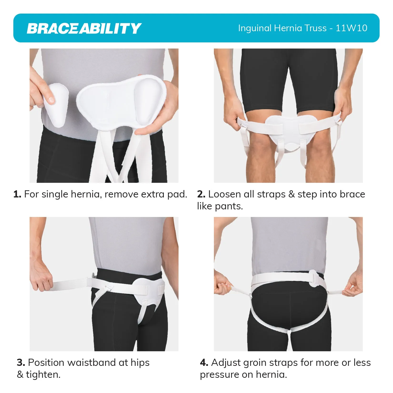 Inguinal Hernia Truss | Groin Support Brace with Adjustable Belt for Scrotal and Femoral Treatment