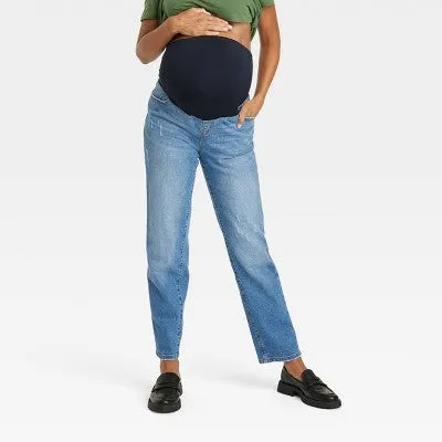 Isabel Maternity by Ingrid & High Rise Straight Fit Full Jeans Midweight