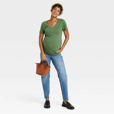 Isabel Maternity by Ingrid & High Rise Straight Fit Full Jeans Midweight