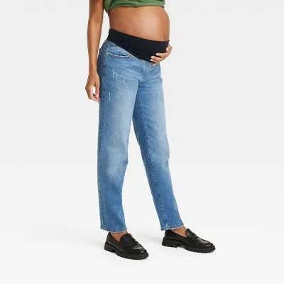 Isabel Maternity by Ingrid & High Rise Straight Fit Full Jeans Midweight