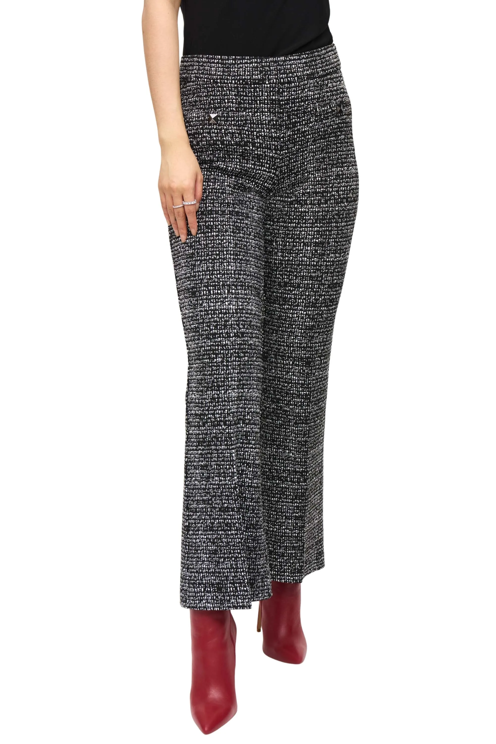 Jacquard Knit Abstract Print Pants