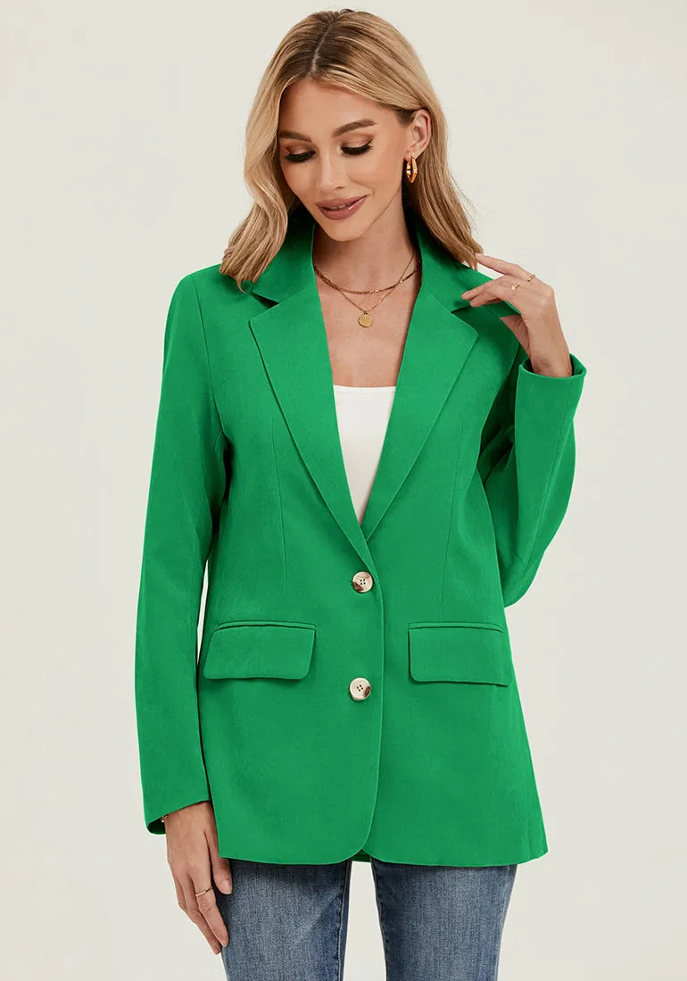 Jolly Green Women's Classic Twill Loose Fit Business Casual Blazer