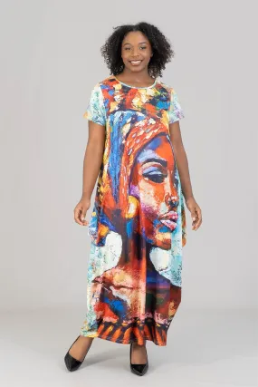 KaraChic CHH22007 Print Knit Maxi Dress