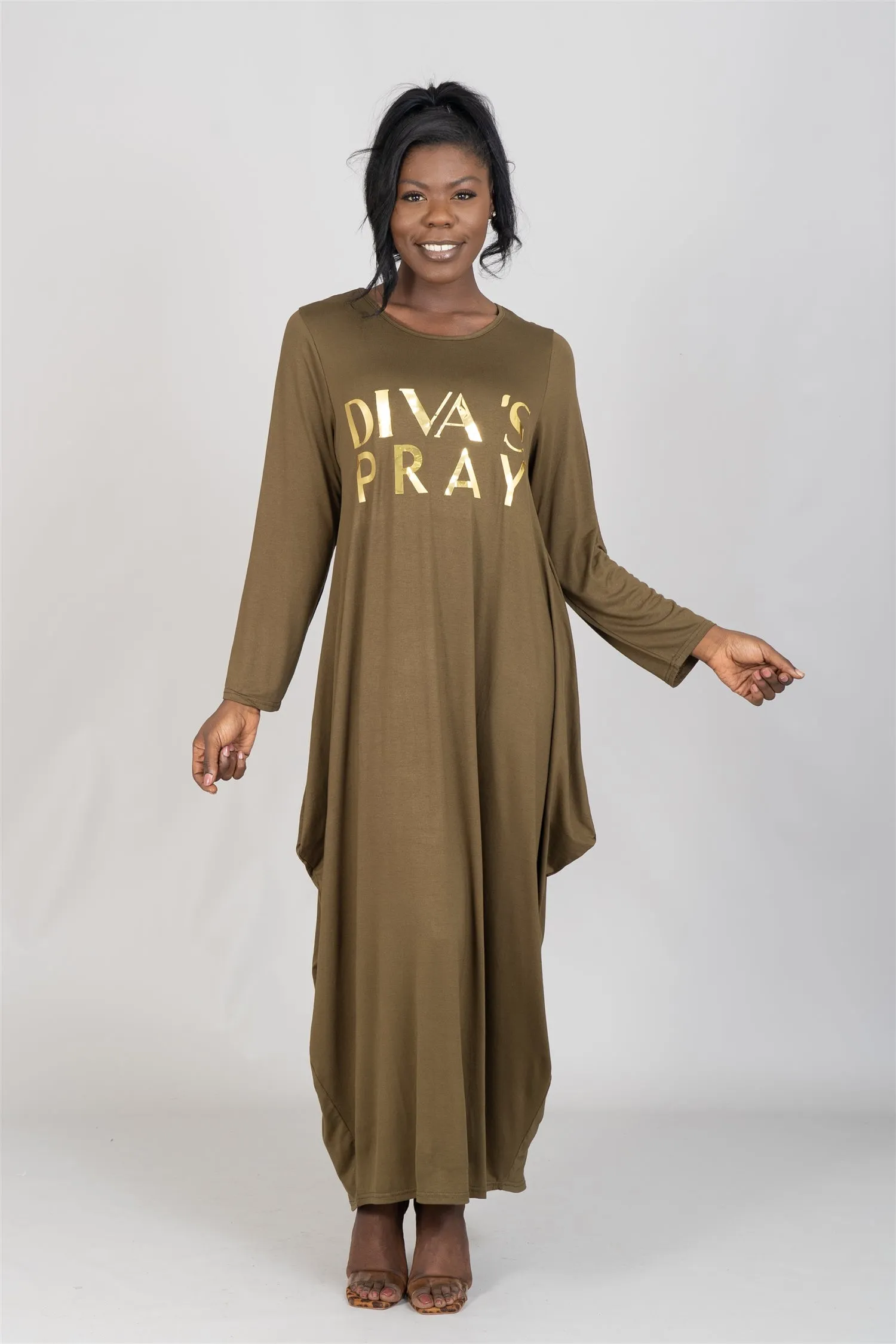 KaraChic CHH22116 Divas Pray Knit Maxi Dress