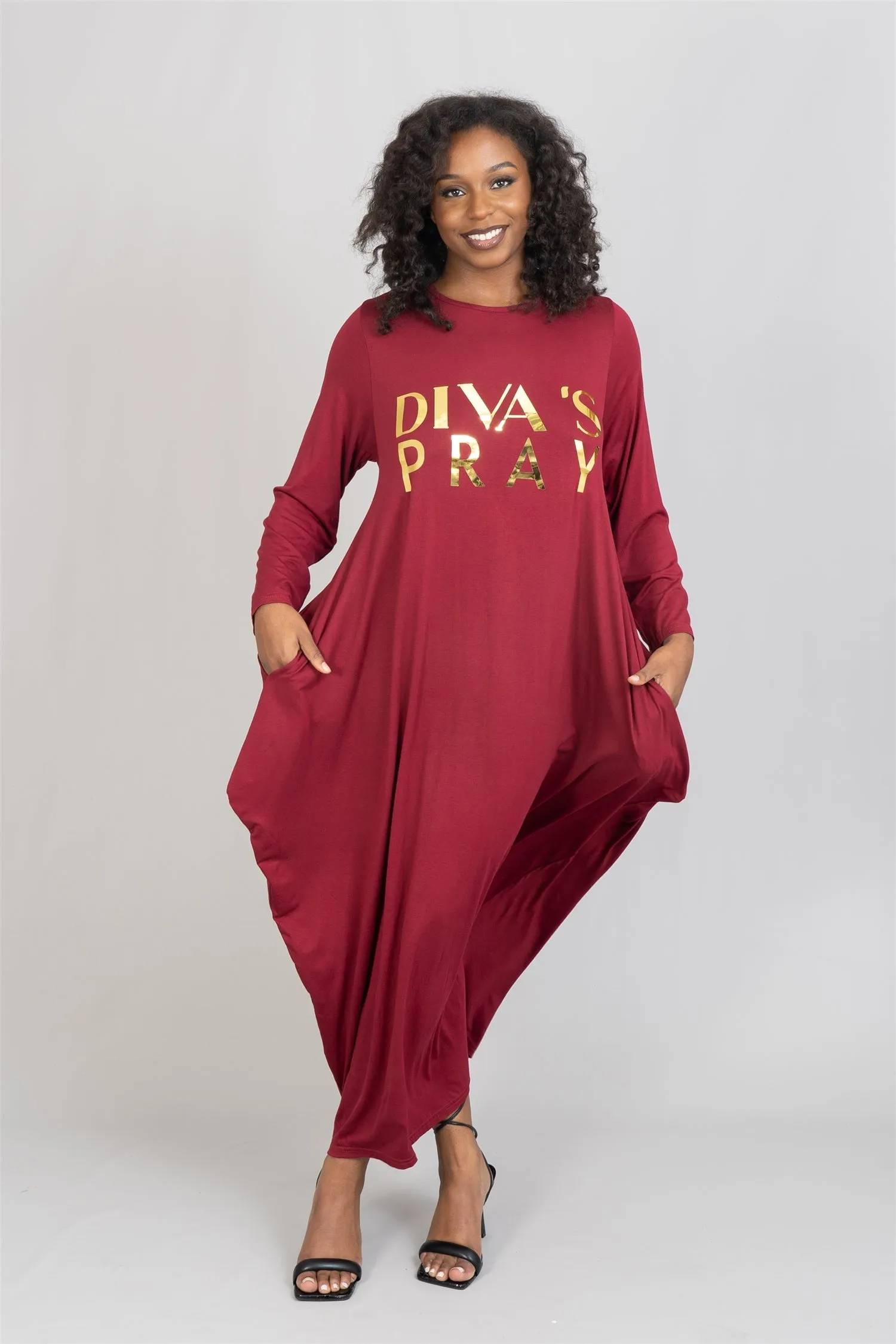 KaraChic CHH22116 Divas Pray Knit Maxi Dress