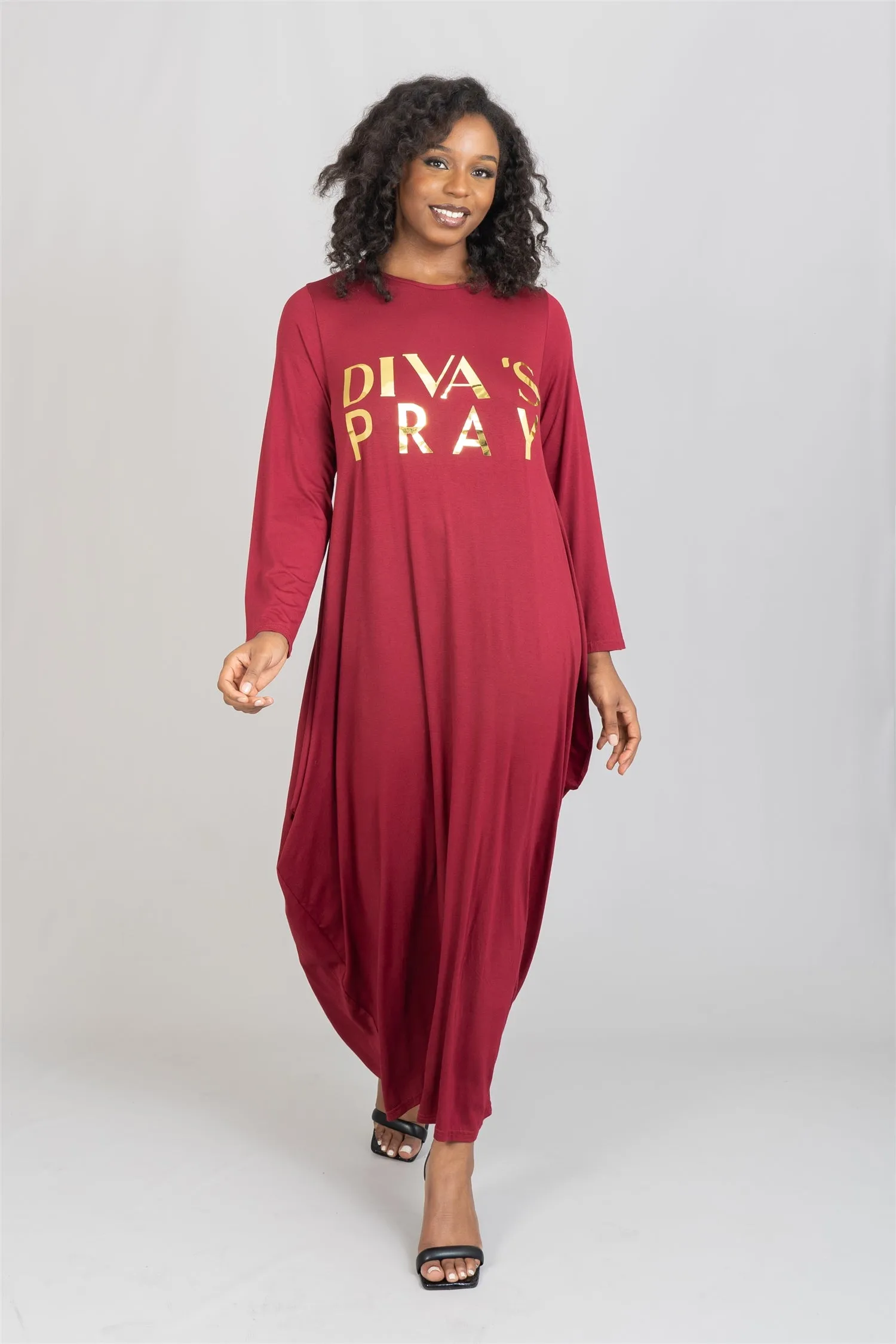 KaraChic CHH22116 Divas Pray Knit Maxi Dress