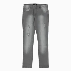 Kid's Savar Light Grey Slim Denim Ripped Jeans Pant