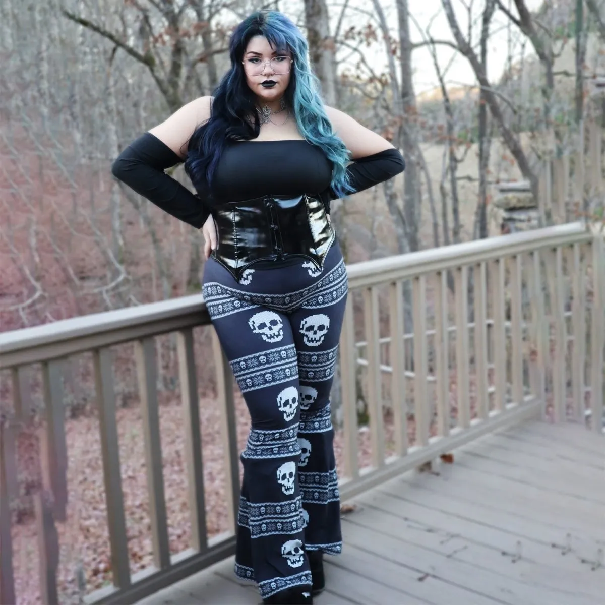 Knit Skull Hellz Bellz Flares