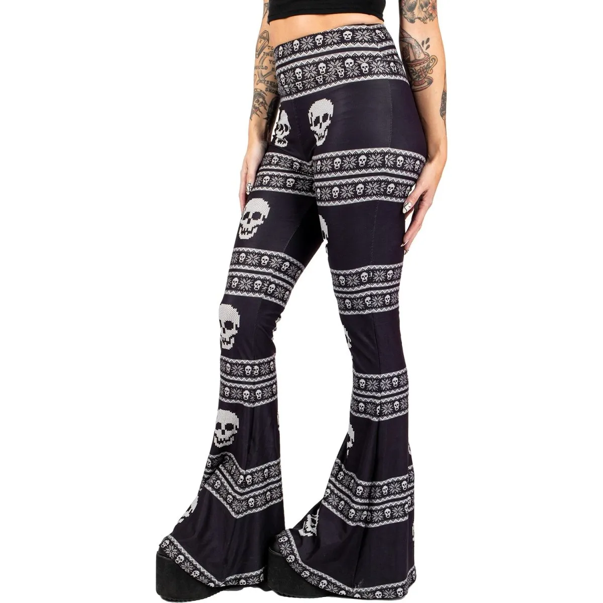 Knit Skull Hellz Bellz Flares