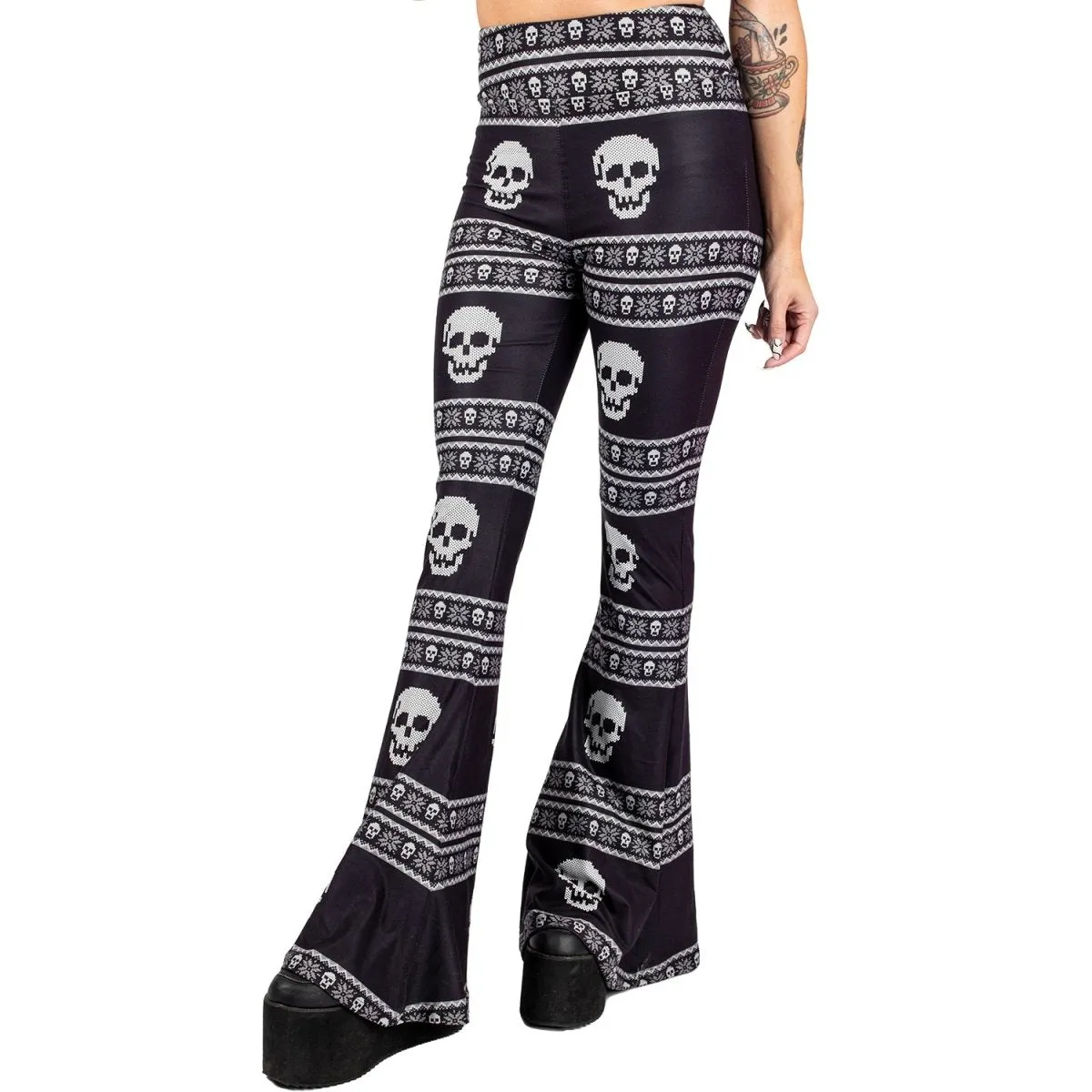 Knit Skull Hellz Bellz Flares