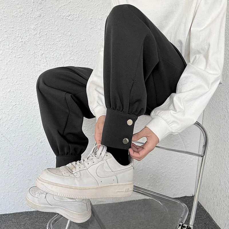 [Korean Style] Button Fly Casual Jogger Pants