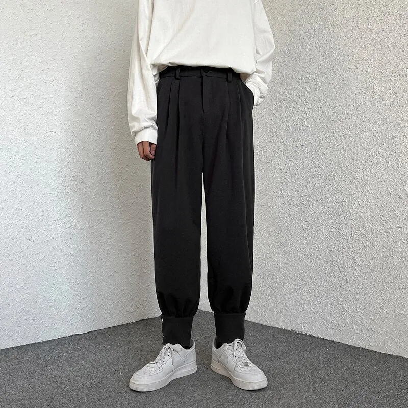 [Korean Style] Button Fly Casual Jogger Pants