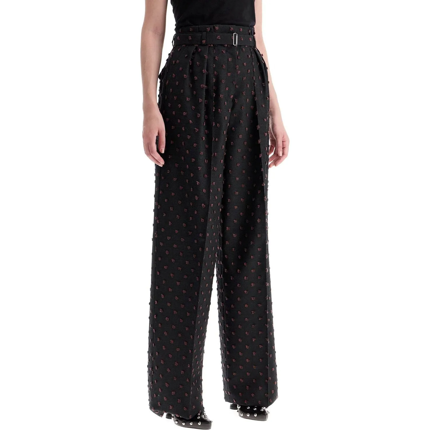 Lanvin wide plumetis trousers