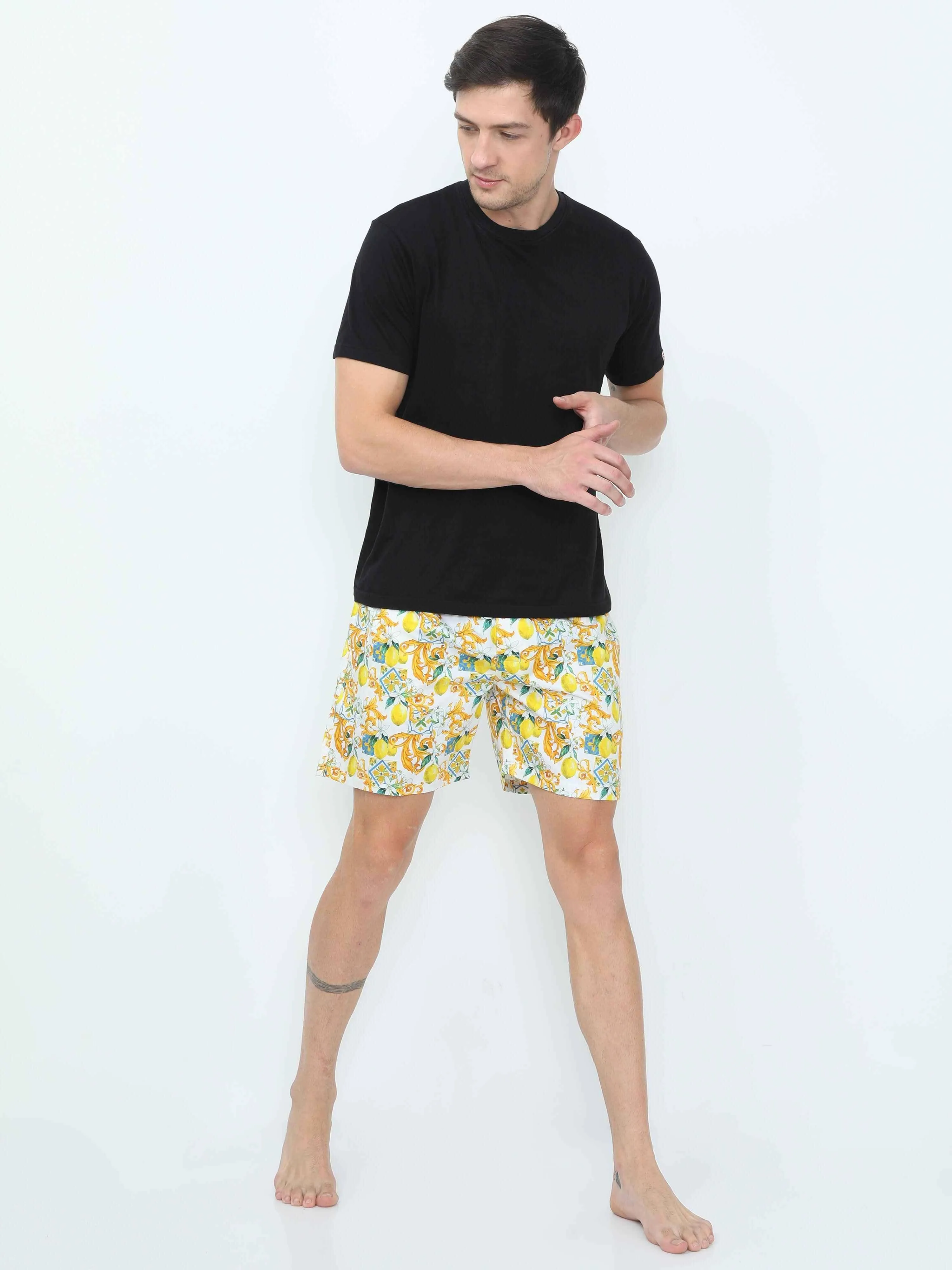 Lemon Cross Digital Printed Men's Boxer