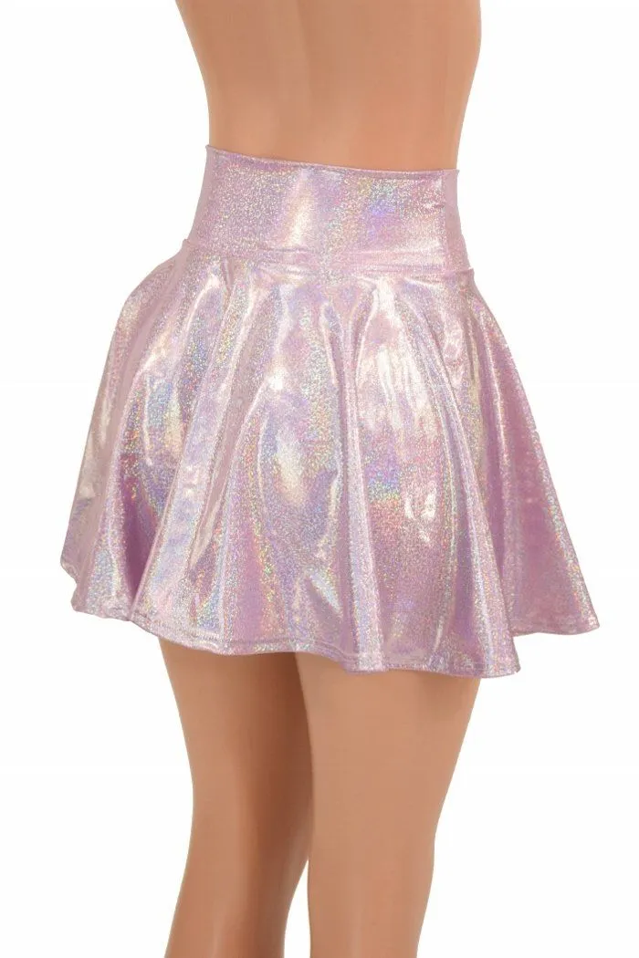 Lilac Holographic Mini Rave Skirt