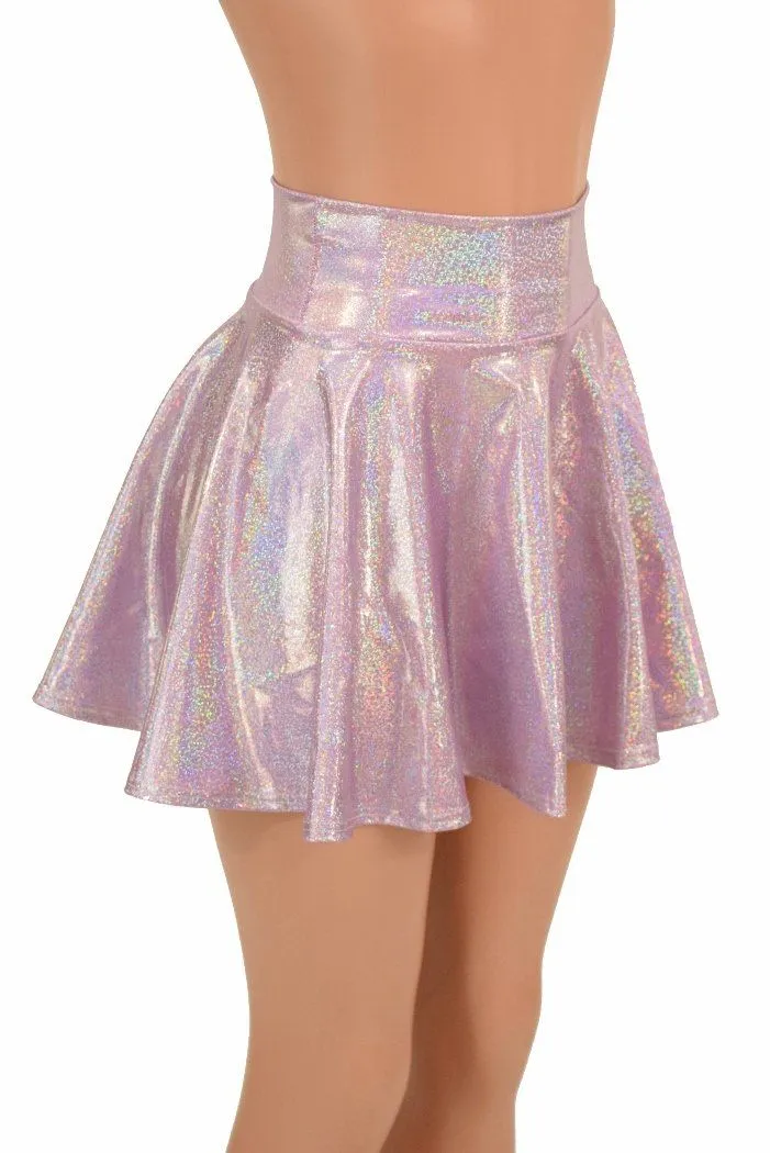 Lilac Holographic Mini Rave Skirt