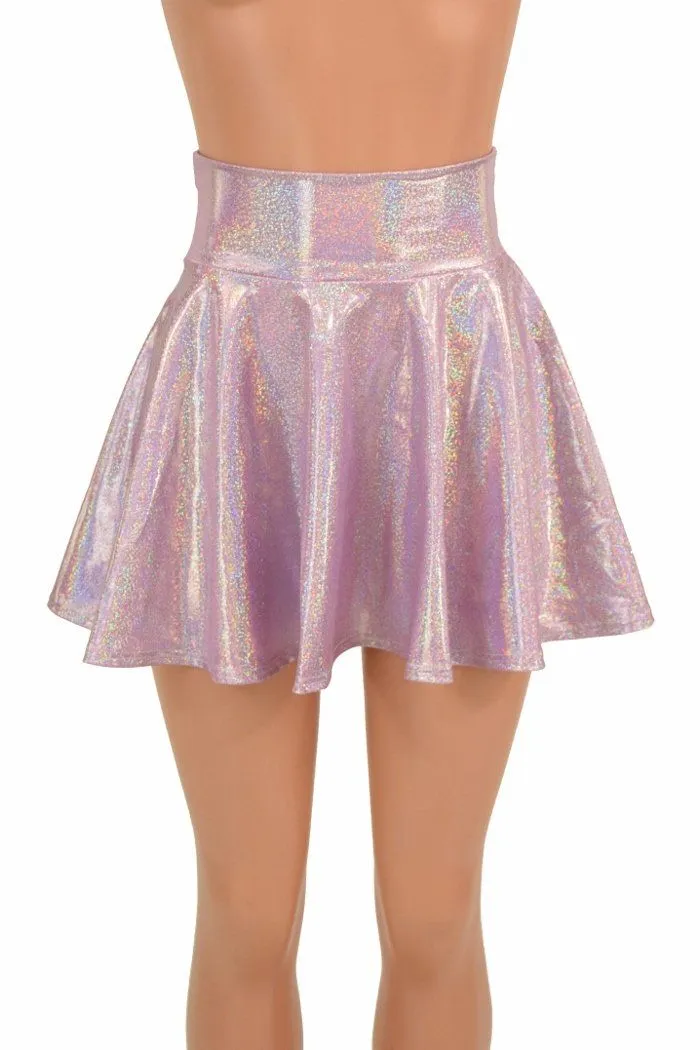 Lilac Holographic Mini Rave Skirt