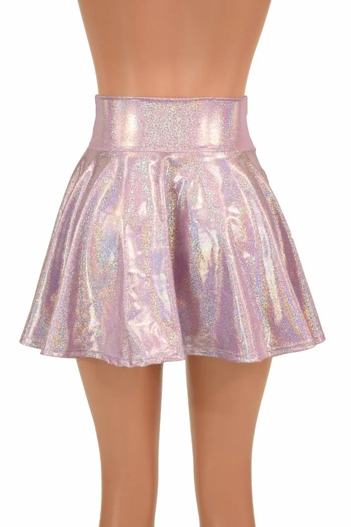 Lilac Holographic Mini Rave Skirt