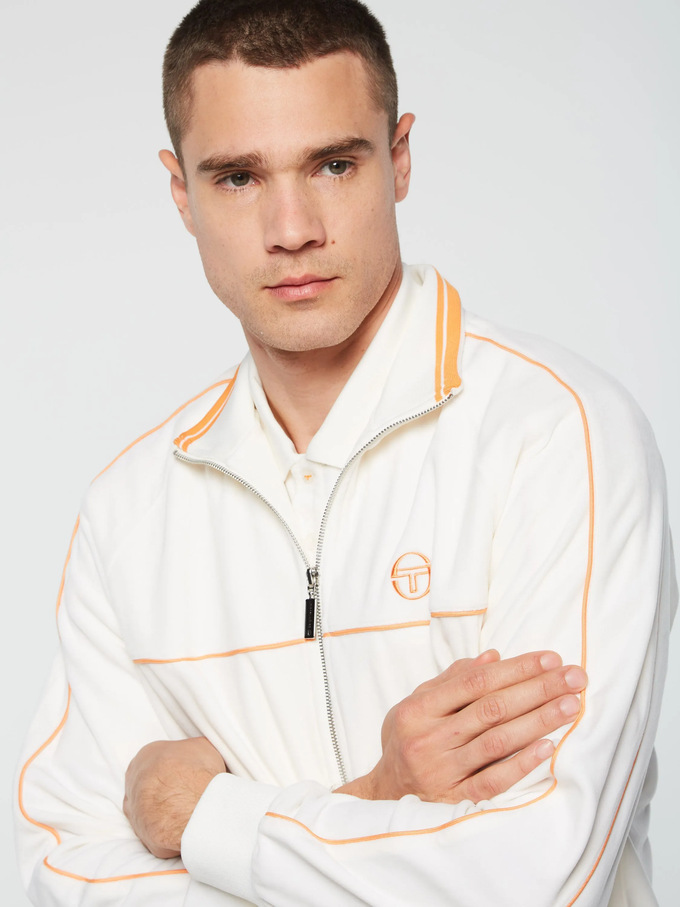 Lioni Velour Track Jacket Archivio- Gardenia