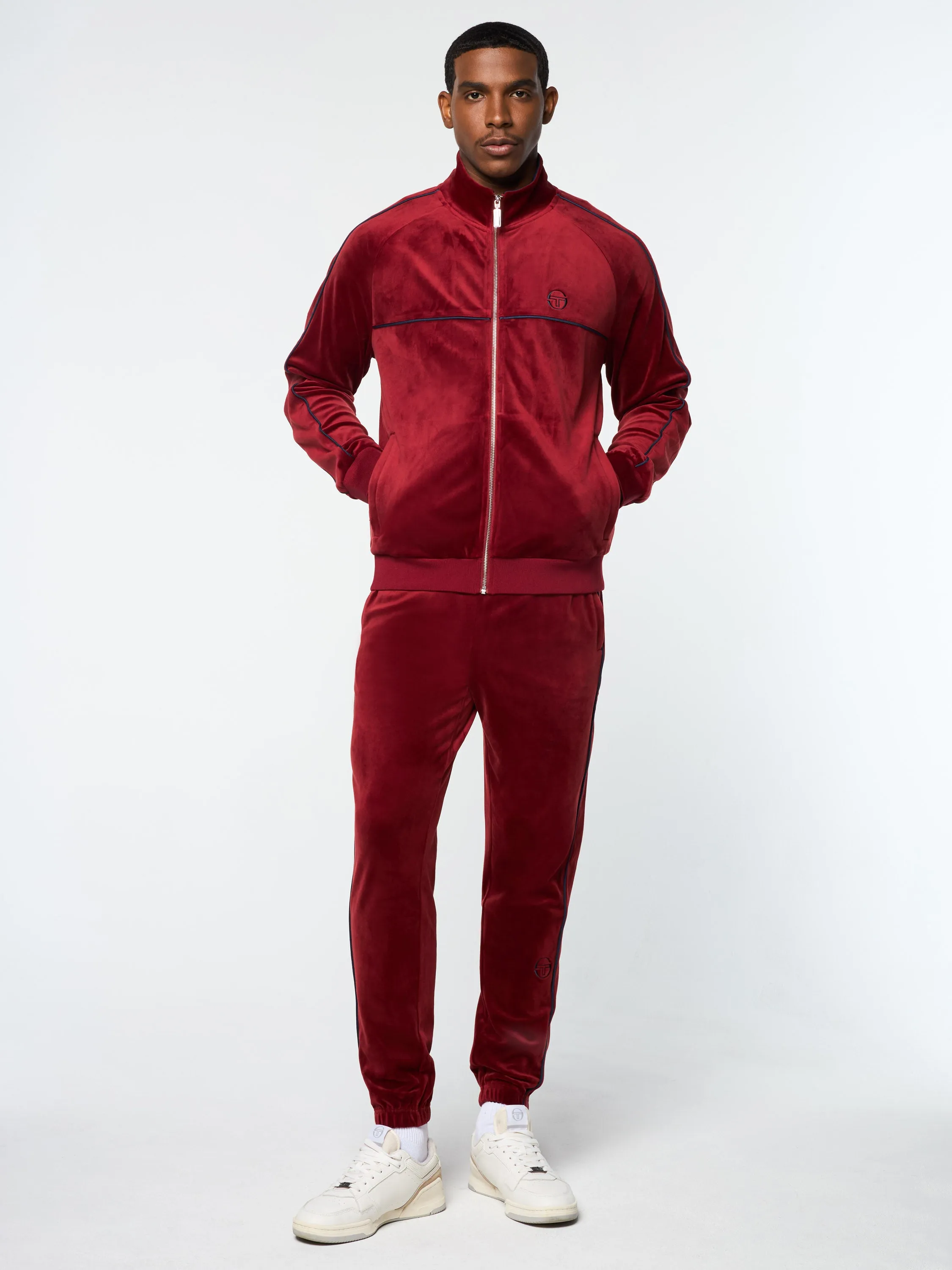 Lioni Velour Track Jacket- Sun Dried Tomato