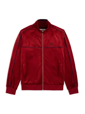 Lioni Velour Track Jacket- Sun Dried Tomato