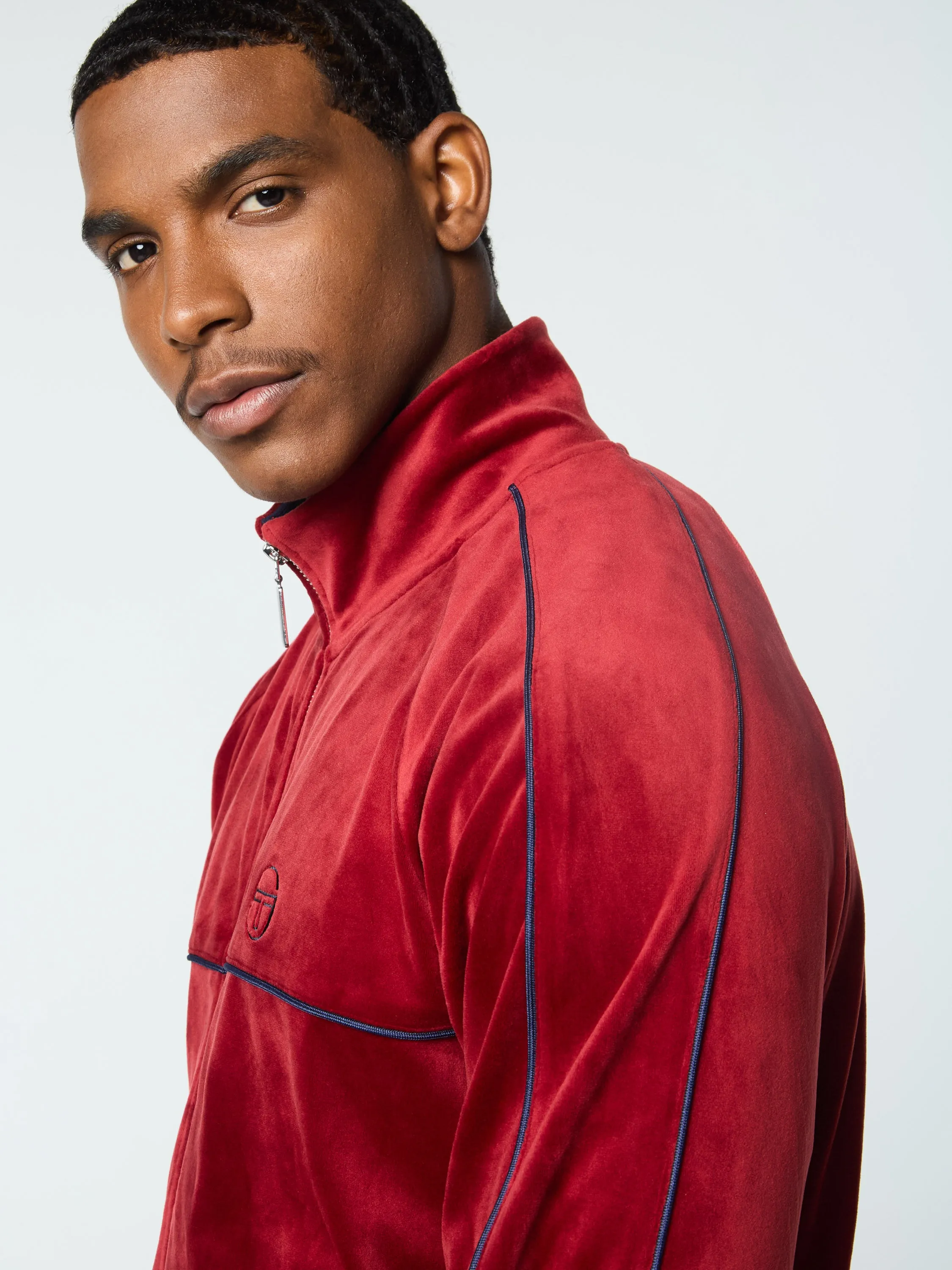 Lioni Velour Track Jacket- Sun Dried Tomato