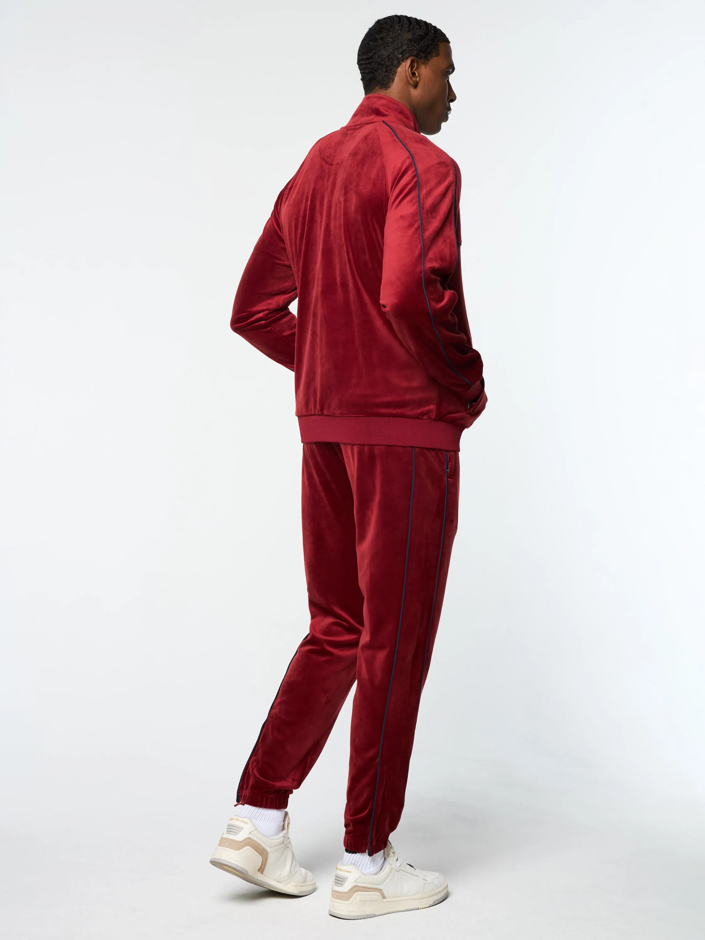 Lioni Velour Track Jacket- Sun Dried Tomato