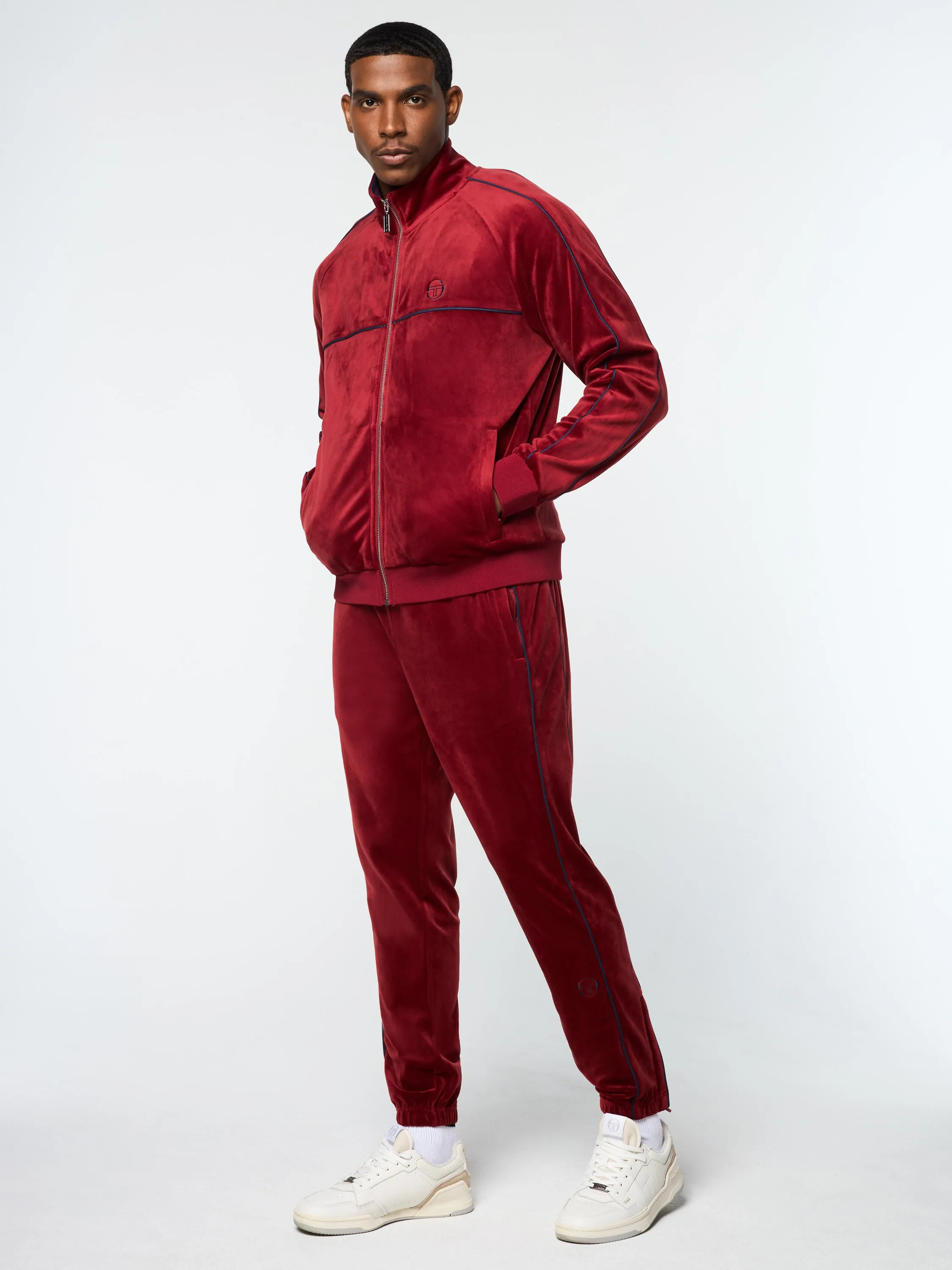 Lioni Velour Track Jacket- Sun Dried Tomato