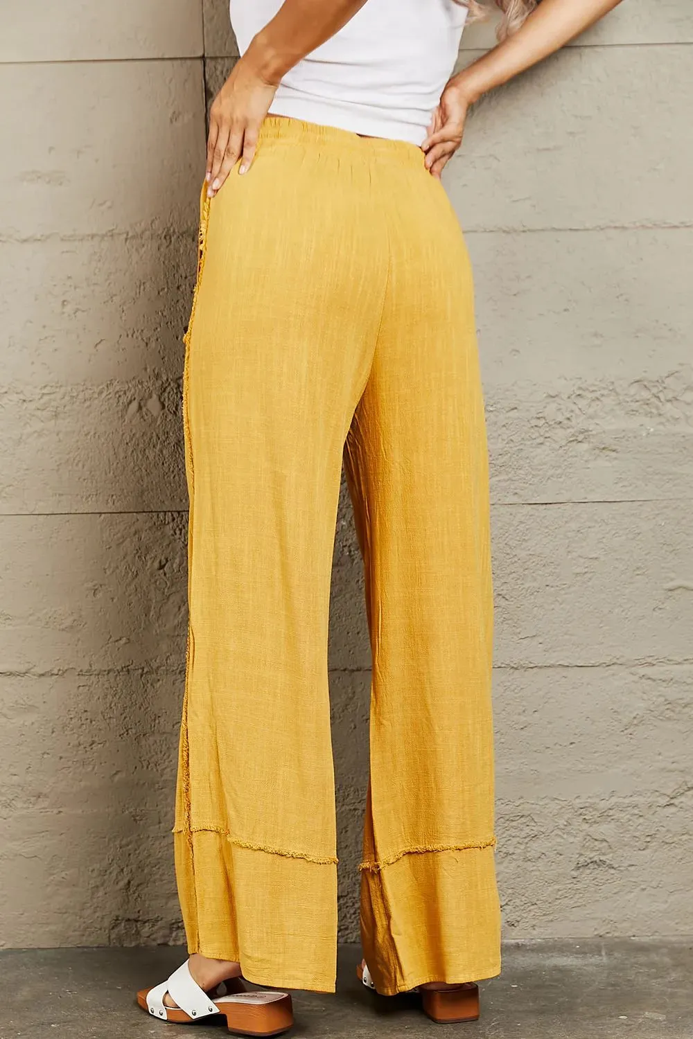 Love Me Full Size Mineral Wash Wide Leg Pants