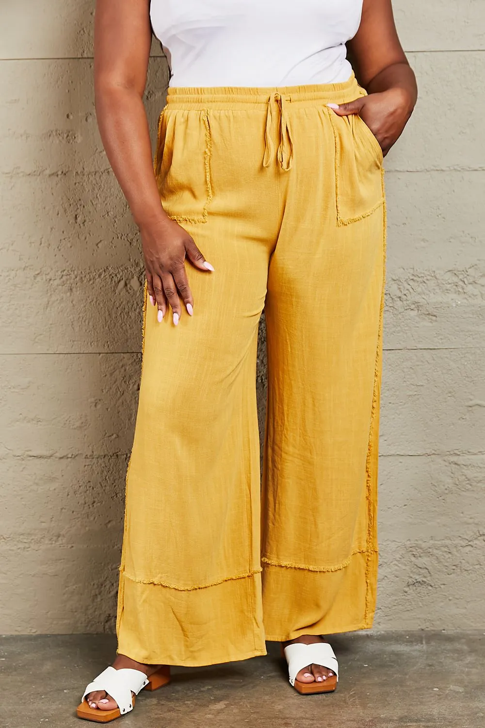 Love Me Mineral Wash Wide Leg Pants