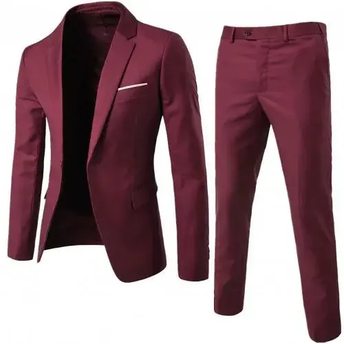 Luxurious Desing Men 2 Pieces Tuxedo Blazers Suit Sets Elegant Business Style