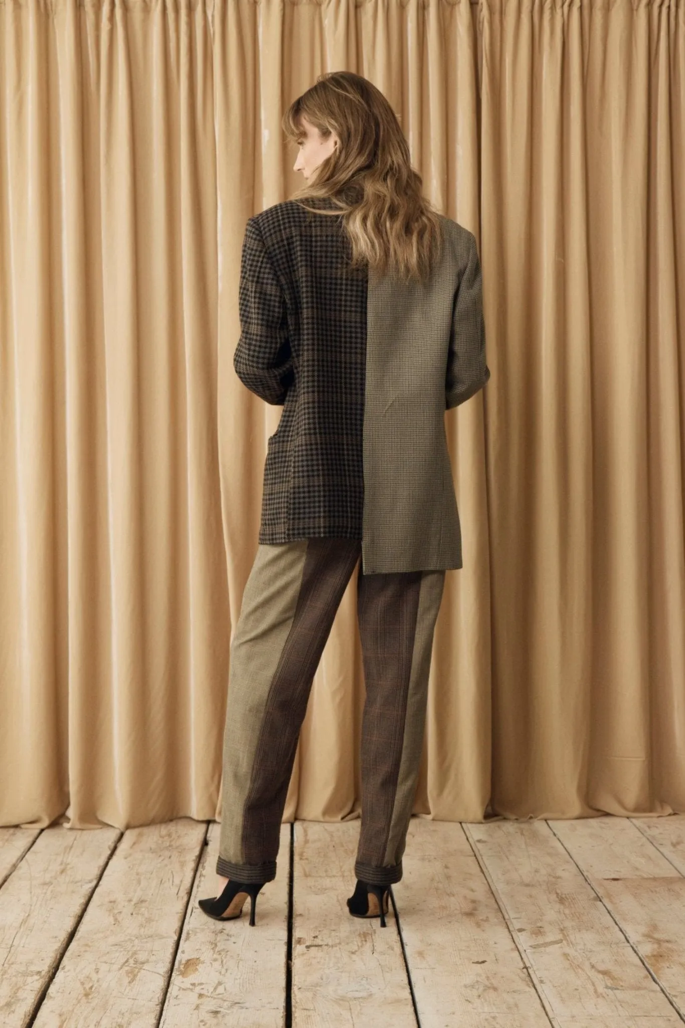 Maeve Trousers Wool Check Suiting