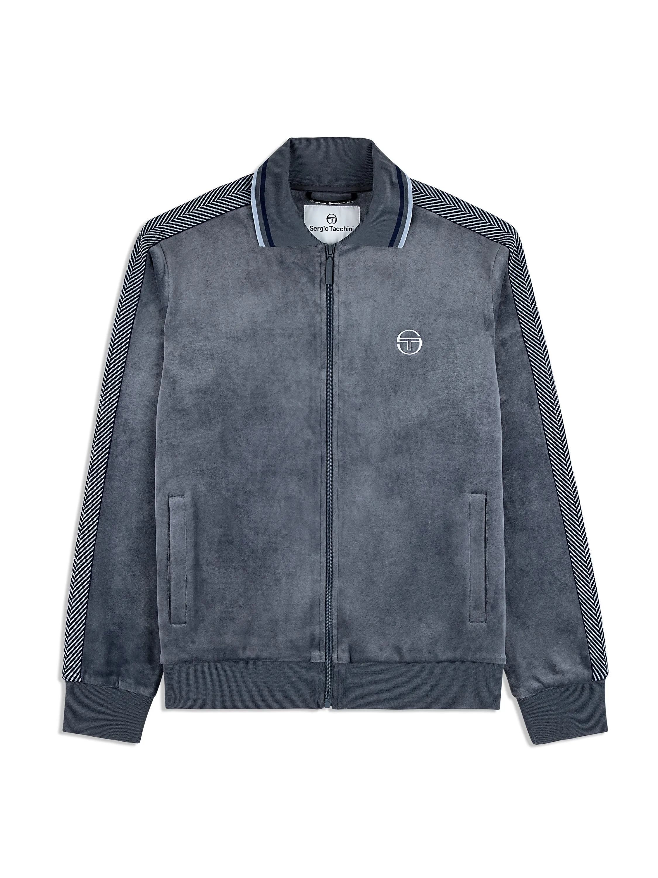 Maglia Velour Track Jacket- Grisaille