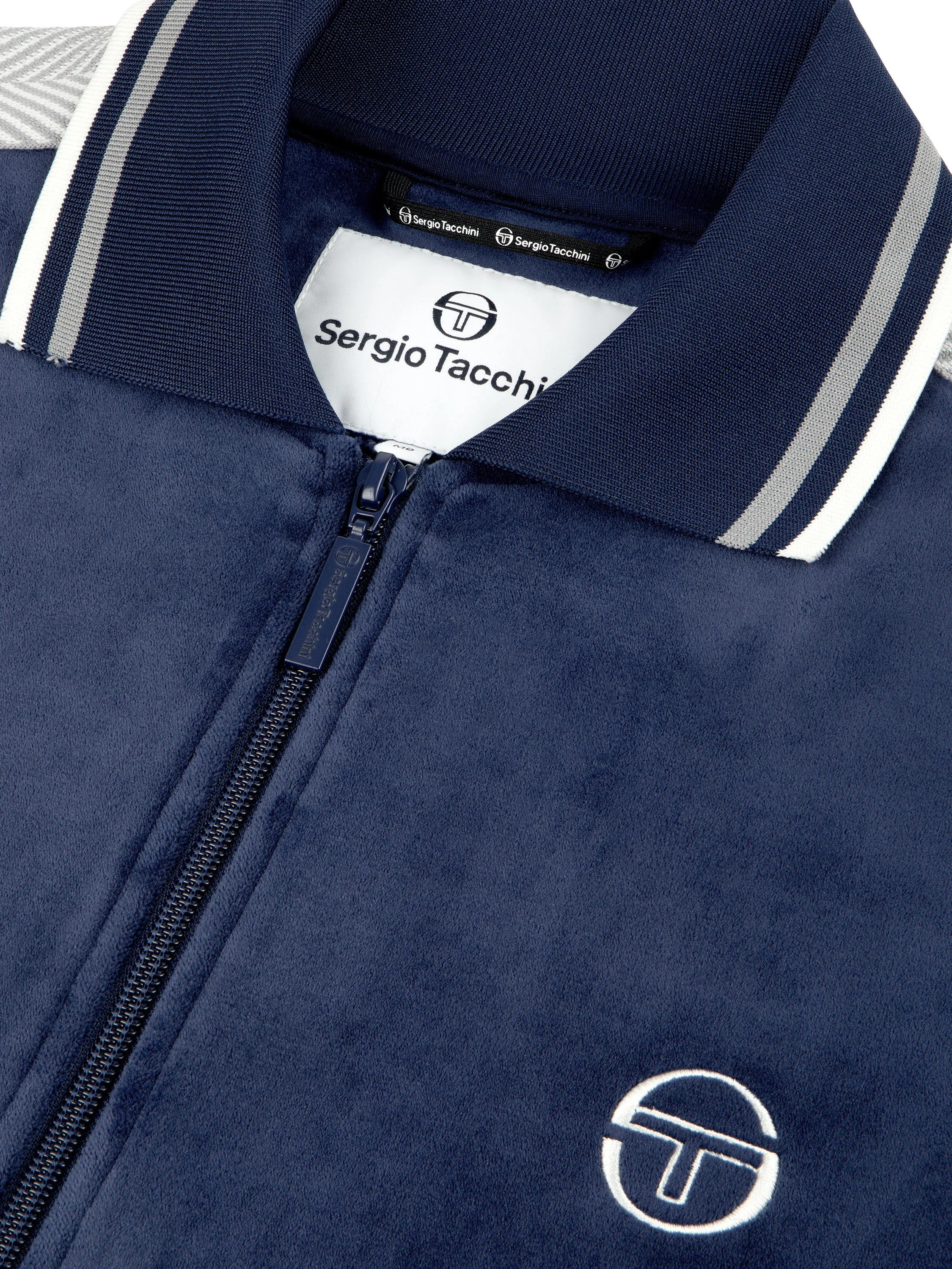 Maglia Velour Track Jacket- Maritime Blue