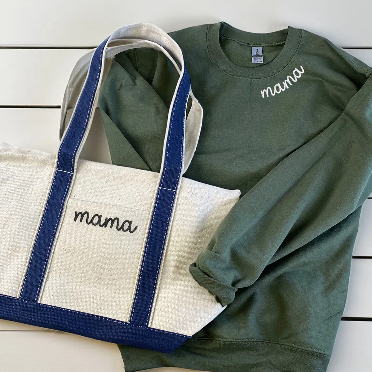 Mama Twin Pack: Embroidered Sweatshirt & Tote Bag