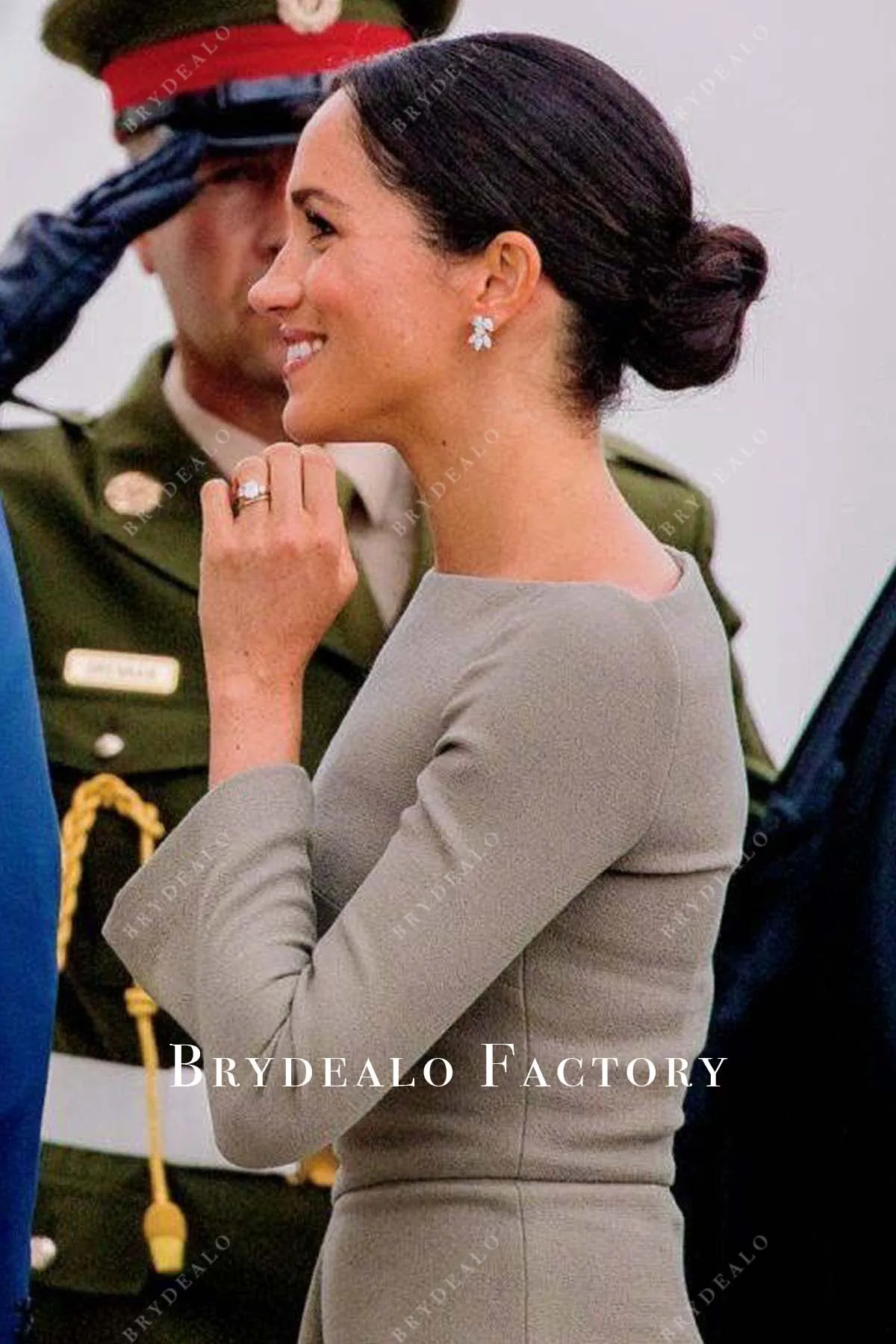 Meghan Markle 2018 Visit Dublin Grey Dress