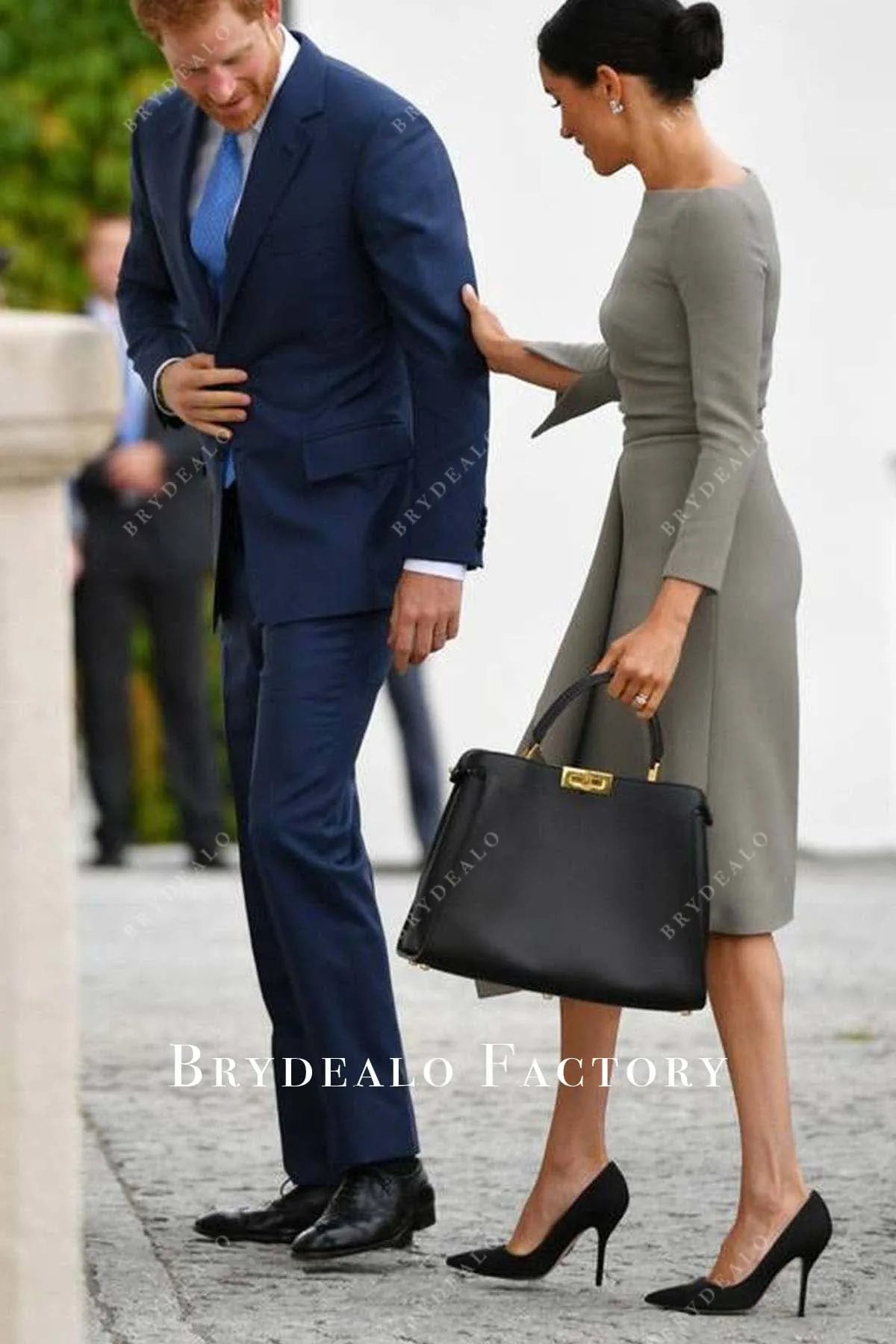 Meghan Markle 2018 Visit Dublin Grey Dress