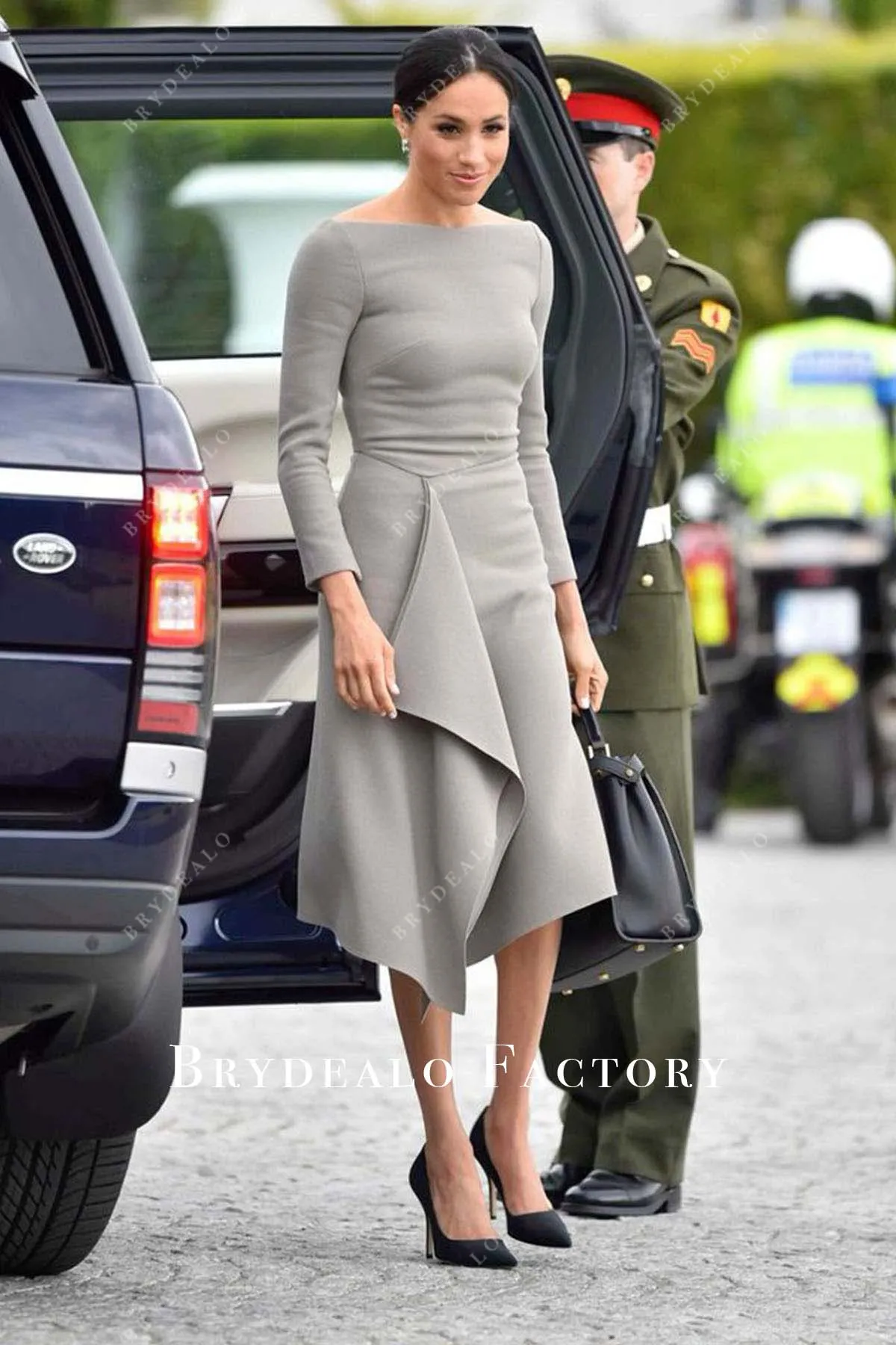 Meghan Markle 2018 Visit Dublin Grey Dress