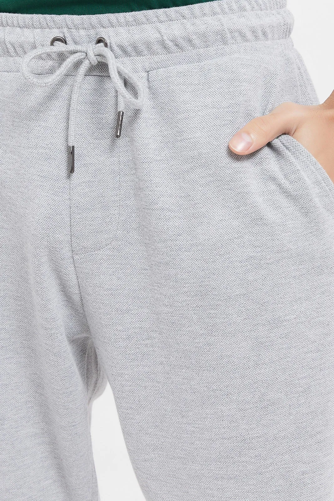 Men Grey Pique Jog Pant