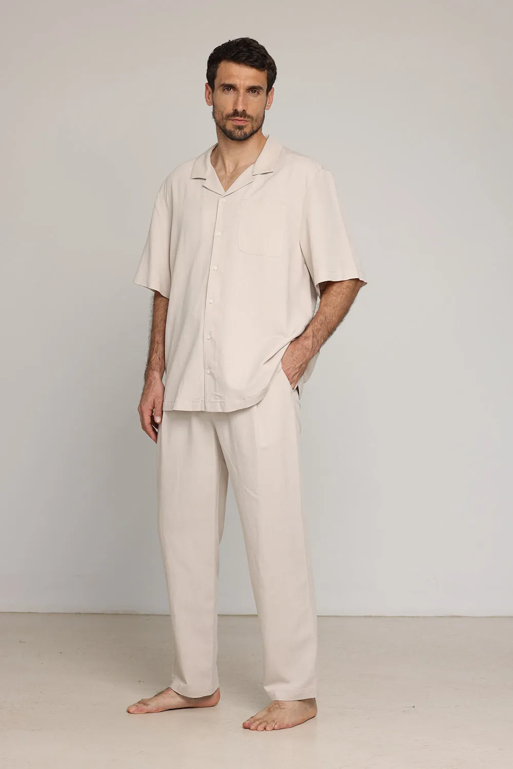 Men Linen Pants Cream