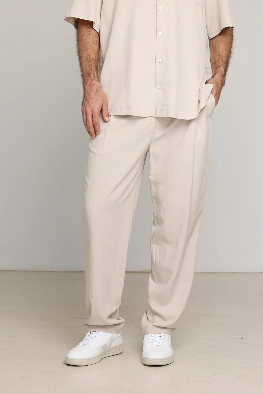 Men Linen Pants Cream