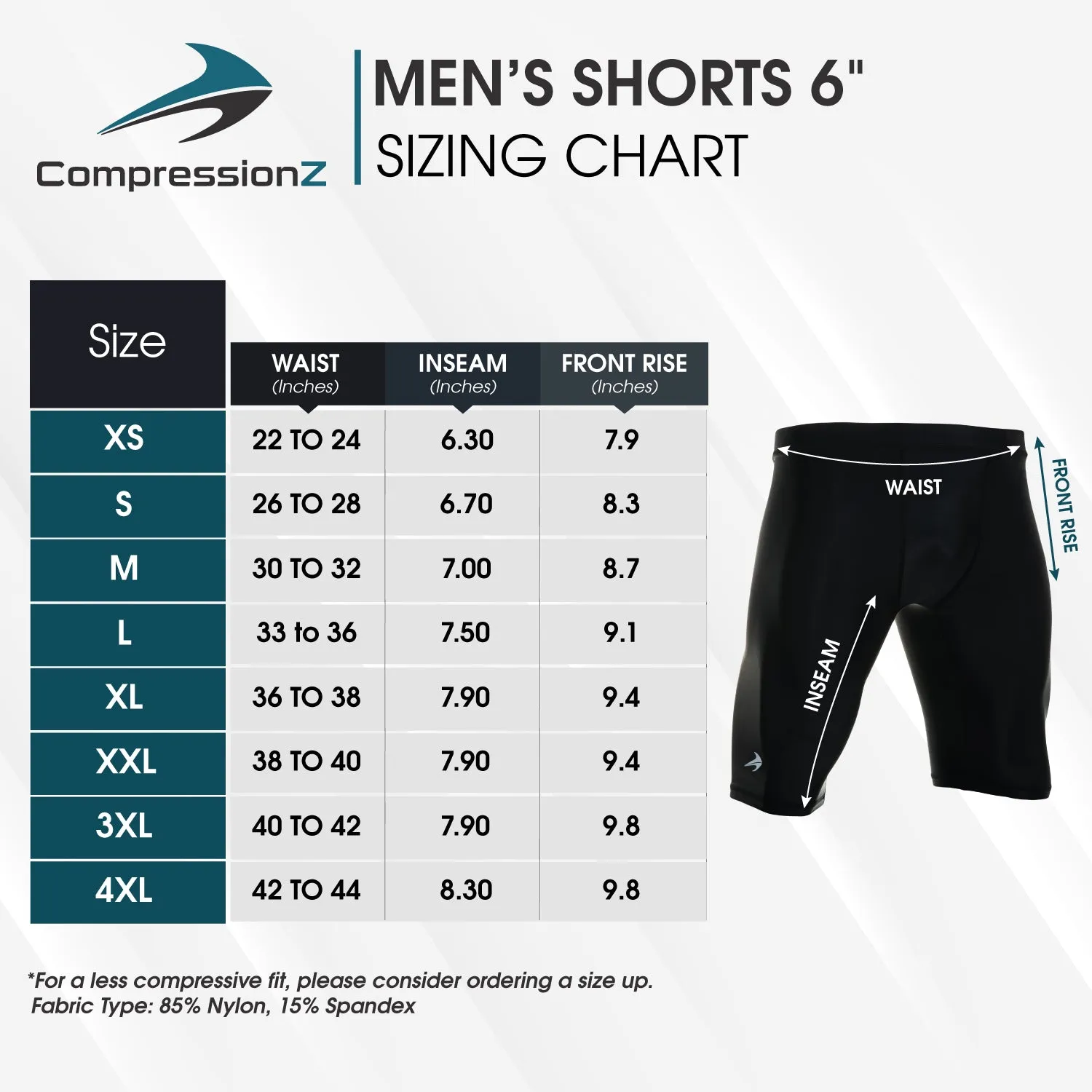 Men's 6" Compression Shorts - Black