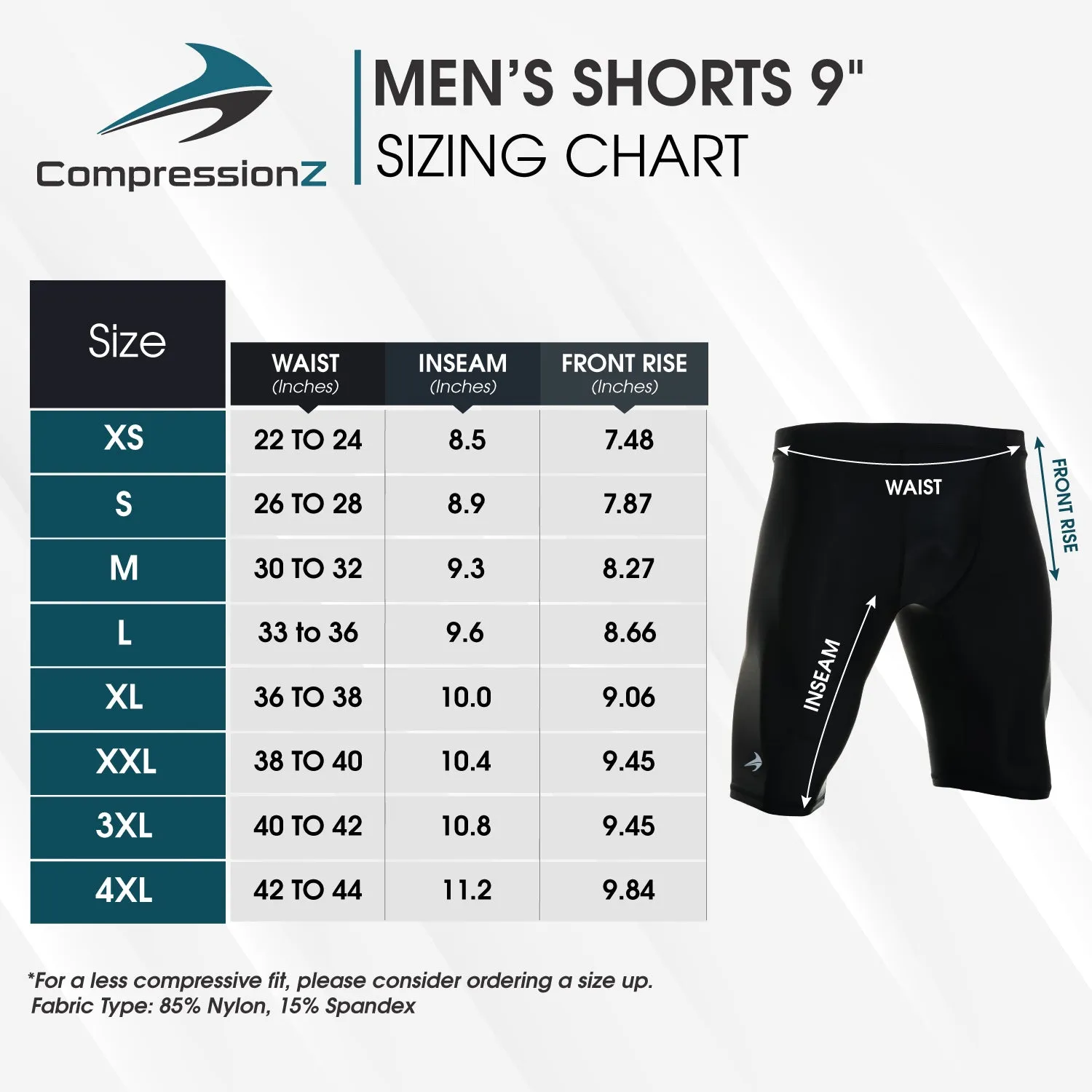 Men's 9" Compression Shorts W/ Pockets - White