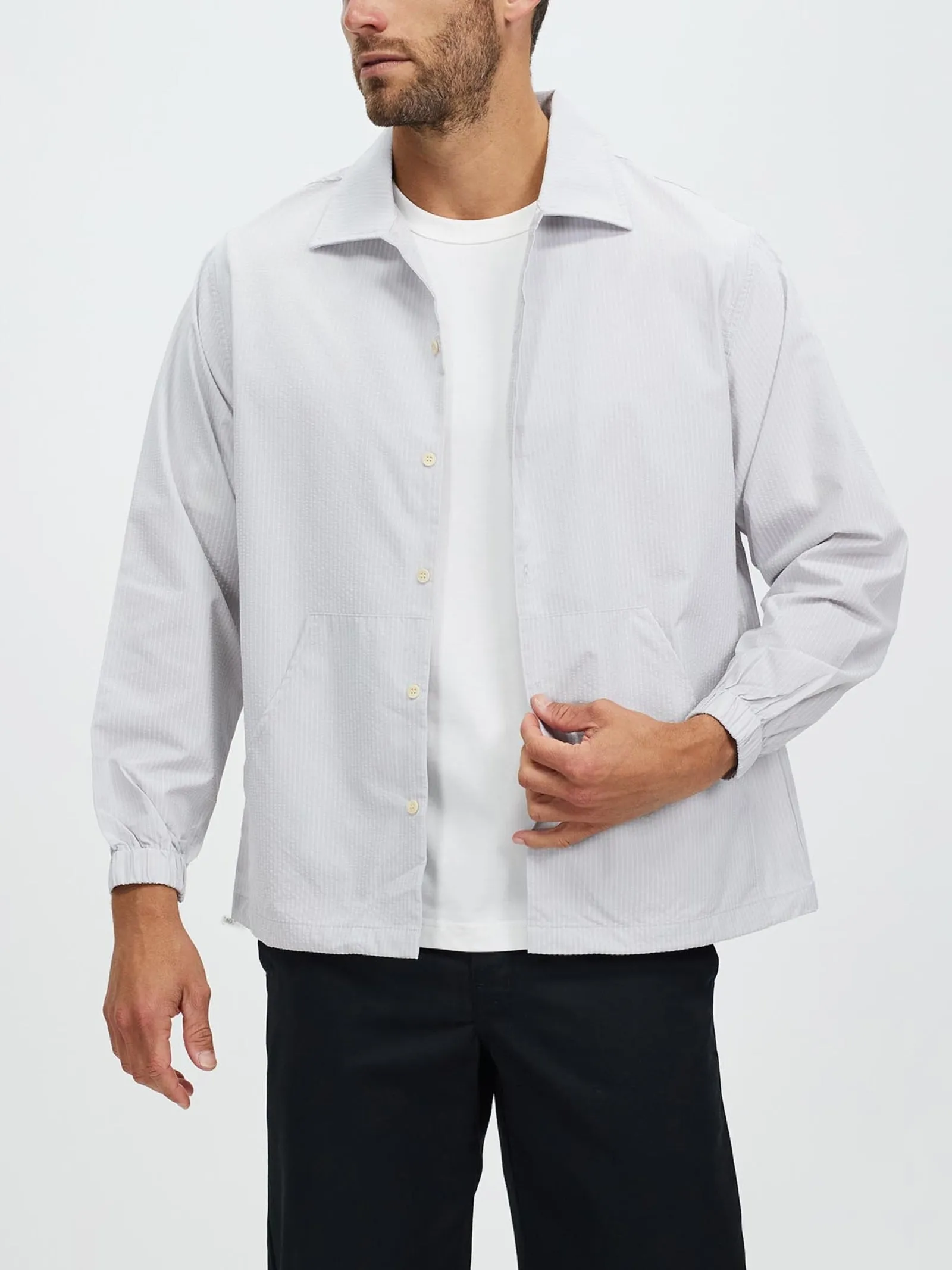 Men's Classic Fit Long Sleeve Comfort  Shirt by Kaja Clothing - Borr Coat