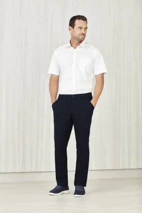 Mens Comfort Waist Flat Front Pant