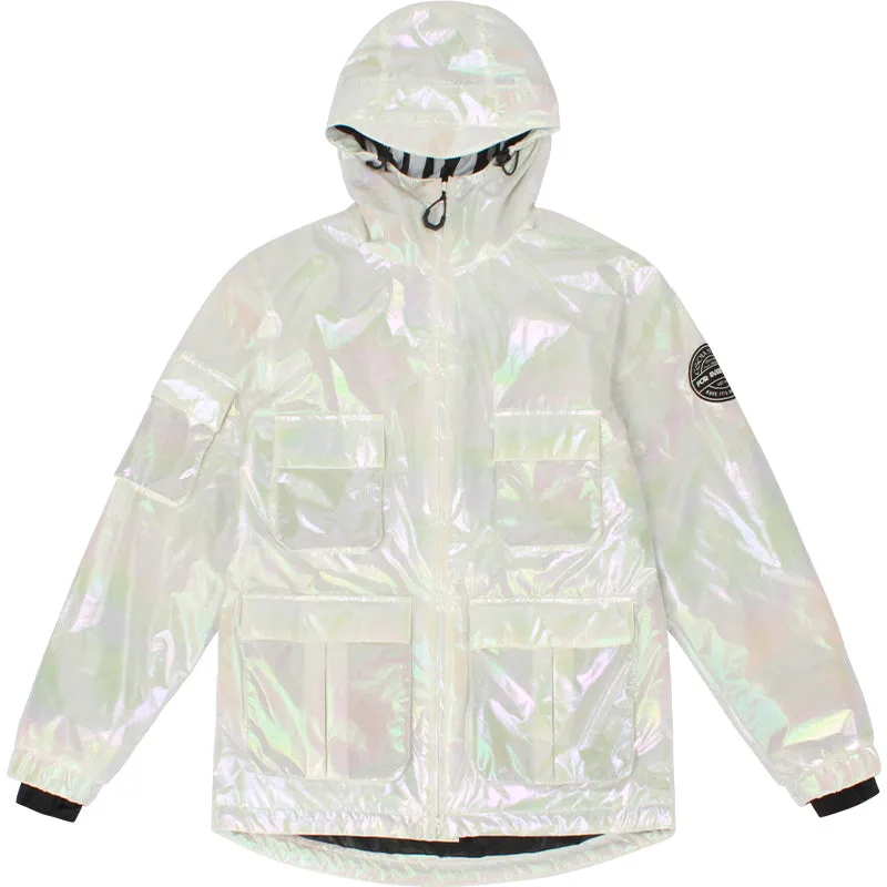 Men's Gsou Snow Neon Holographic Cargo Snowboard Coats