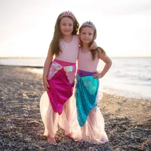 Mermaid Glimmer Skirt Set with Headband